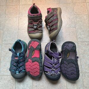 LOT of 3:  Keen Kids Water Shoes in Purple, Pink, and Teal